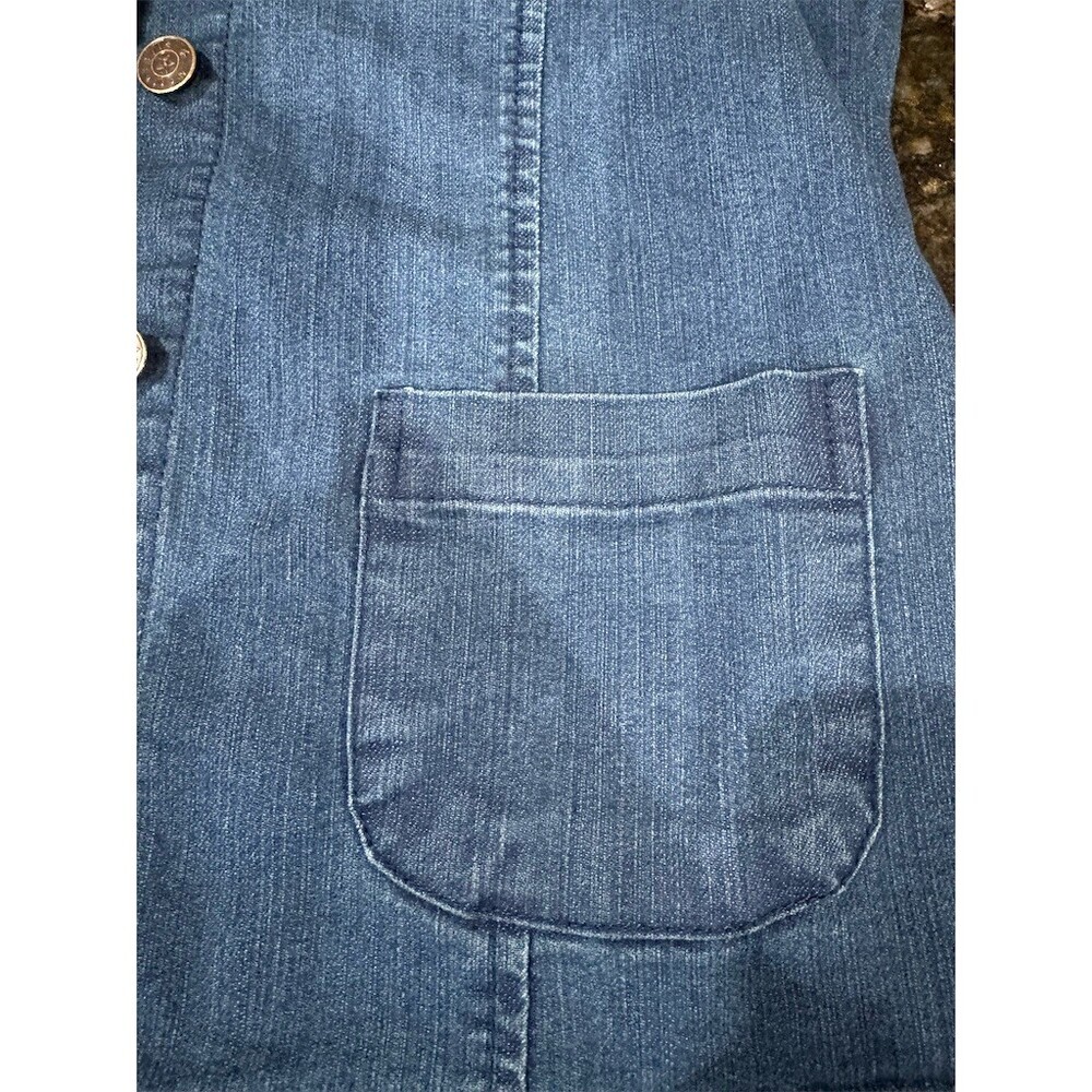 NorthStyle Denim Jacket Womens Size L Blue Lightweight Button Front - Picture 10 of 14